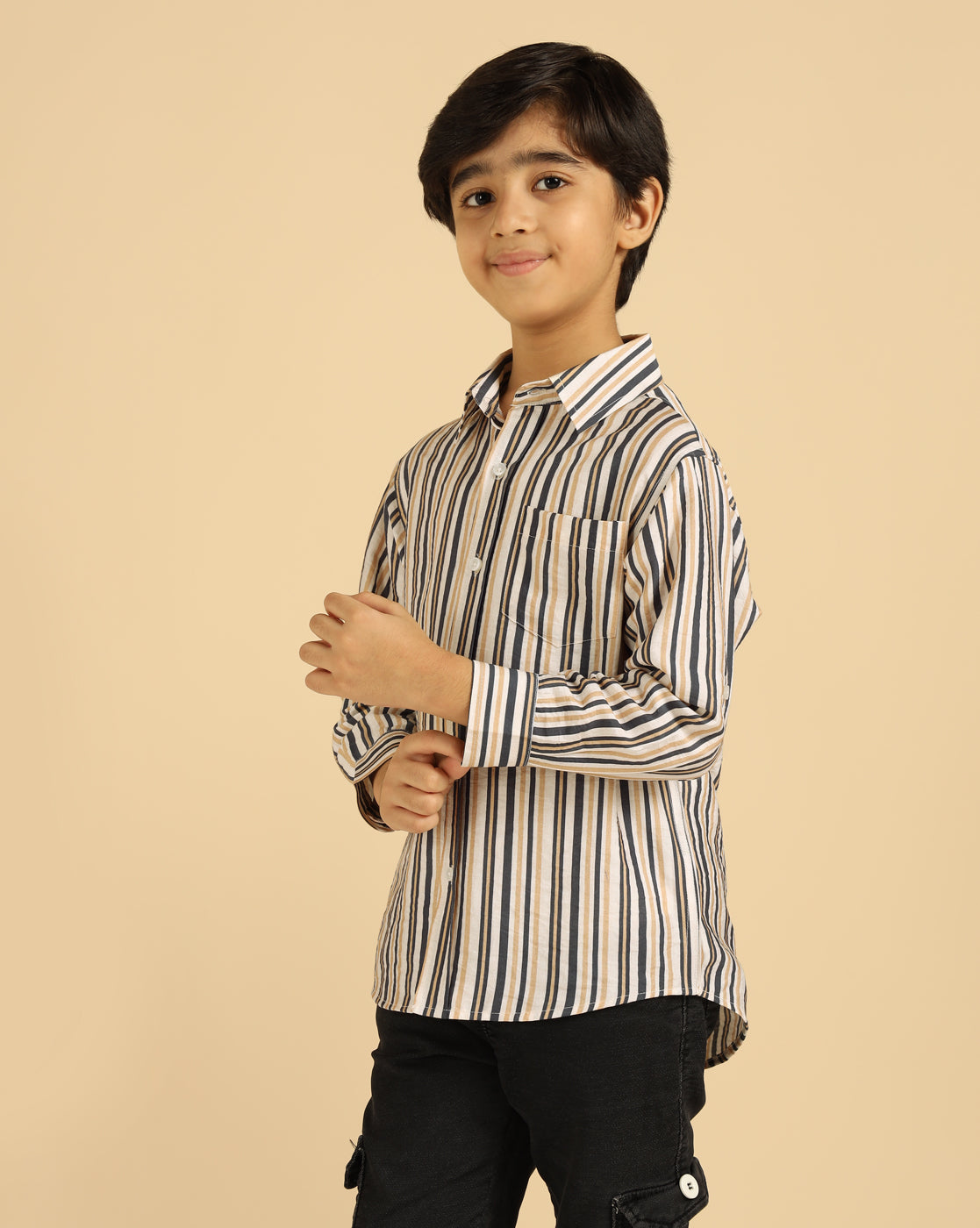 Multi Color Stripes Full Sleeves Boys Shirt