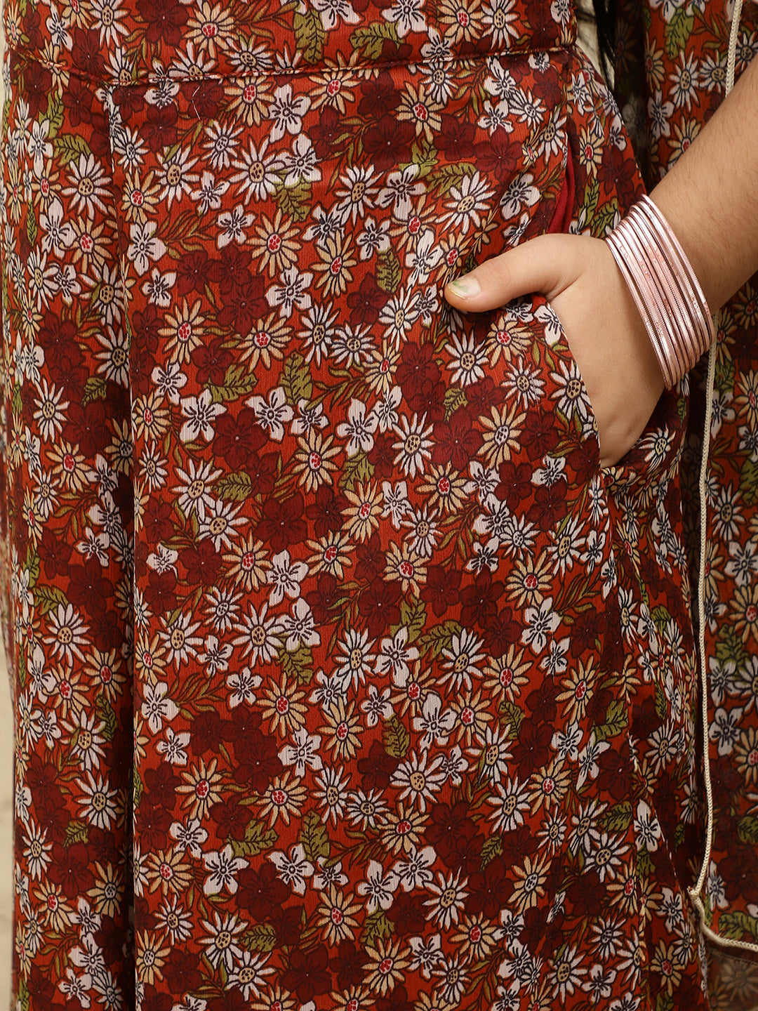 Pure Chiffon Top & Palazzo With Dupatta Set