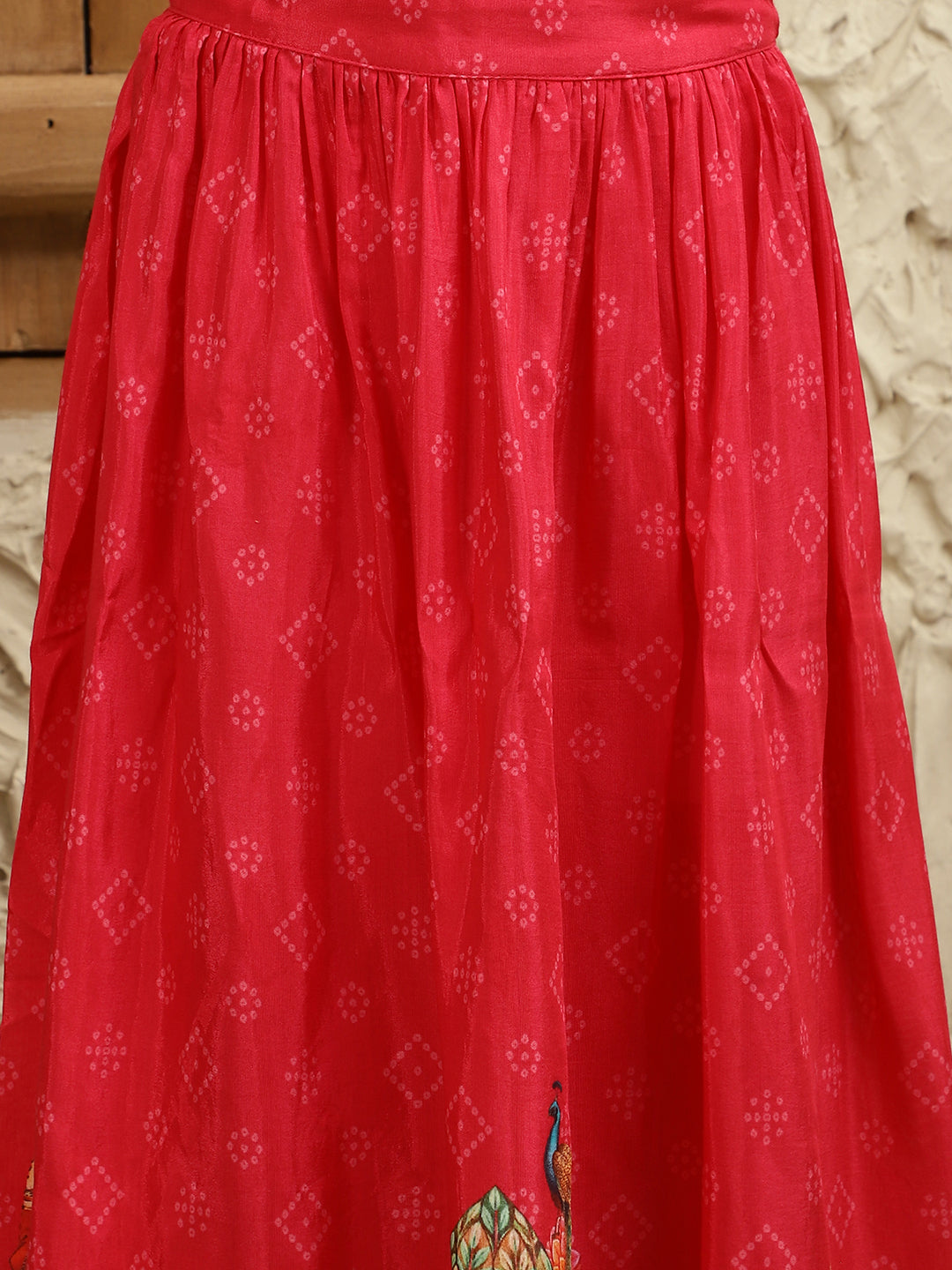 Solid Blazer With Printed Lehenga Set