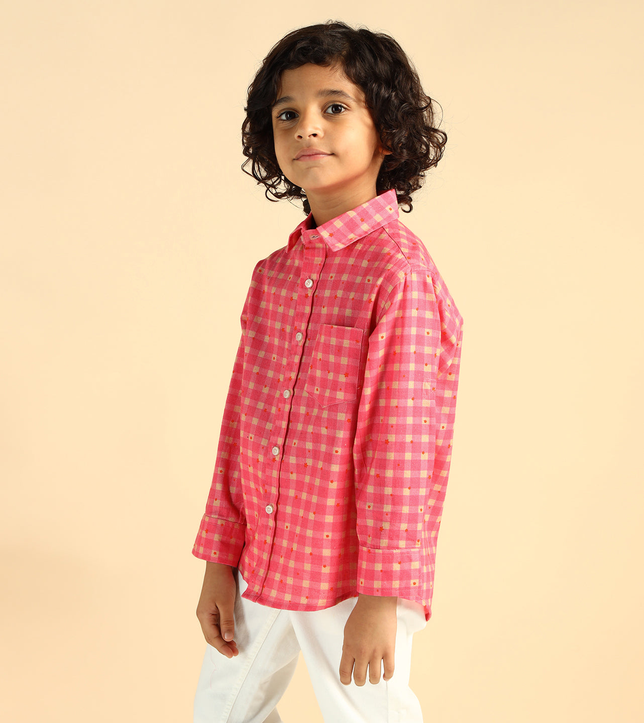 Check Pure Cotton Shirt For Boys