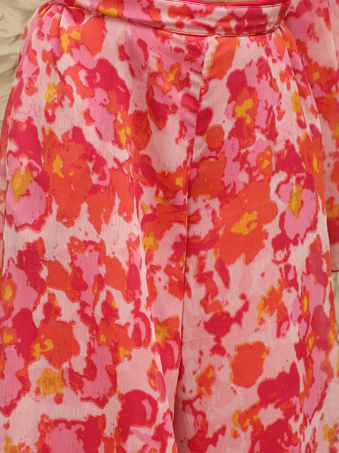 Pure Chiffon Top & Palazzo With Dupatta