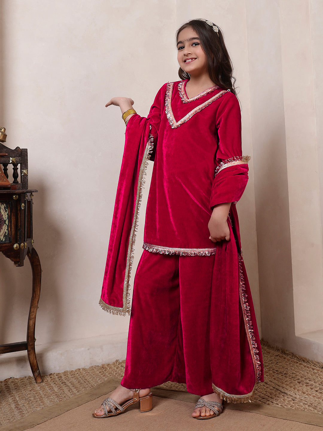 Velvet Magenta 3 Piece Co-ord Set