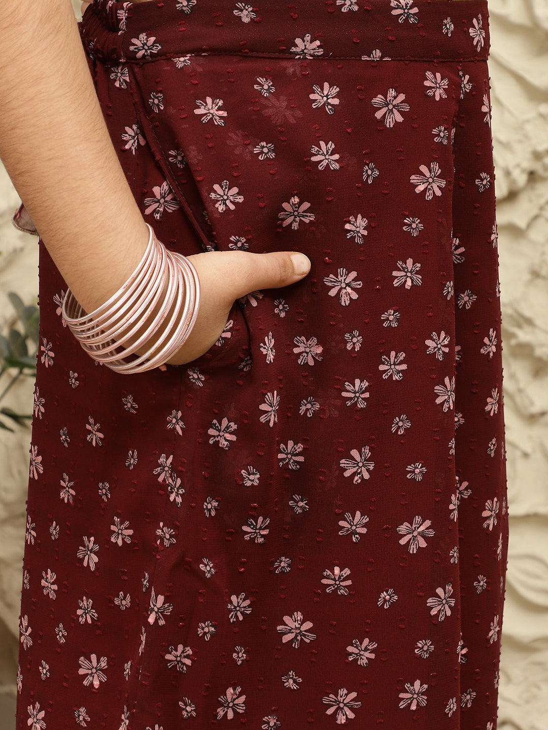 Pure Georgette Top & Palazzo With Dupatta Set