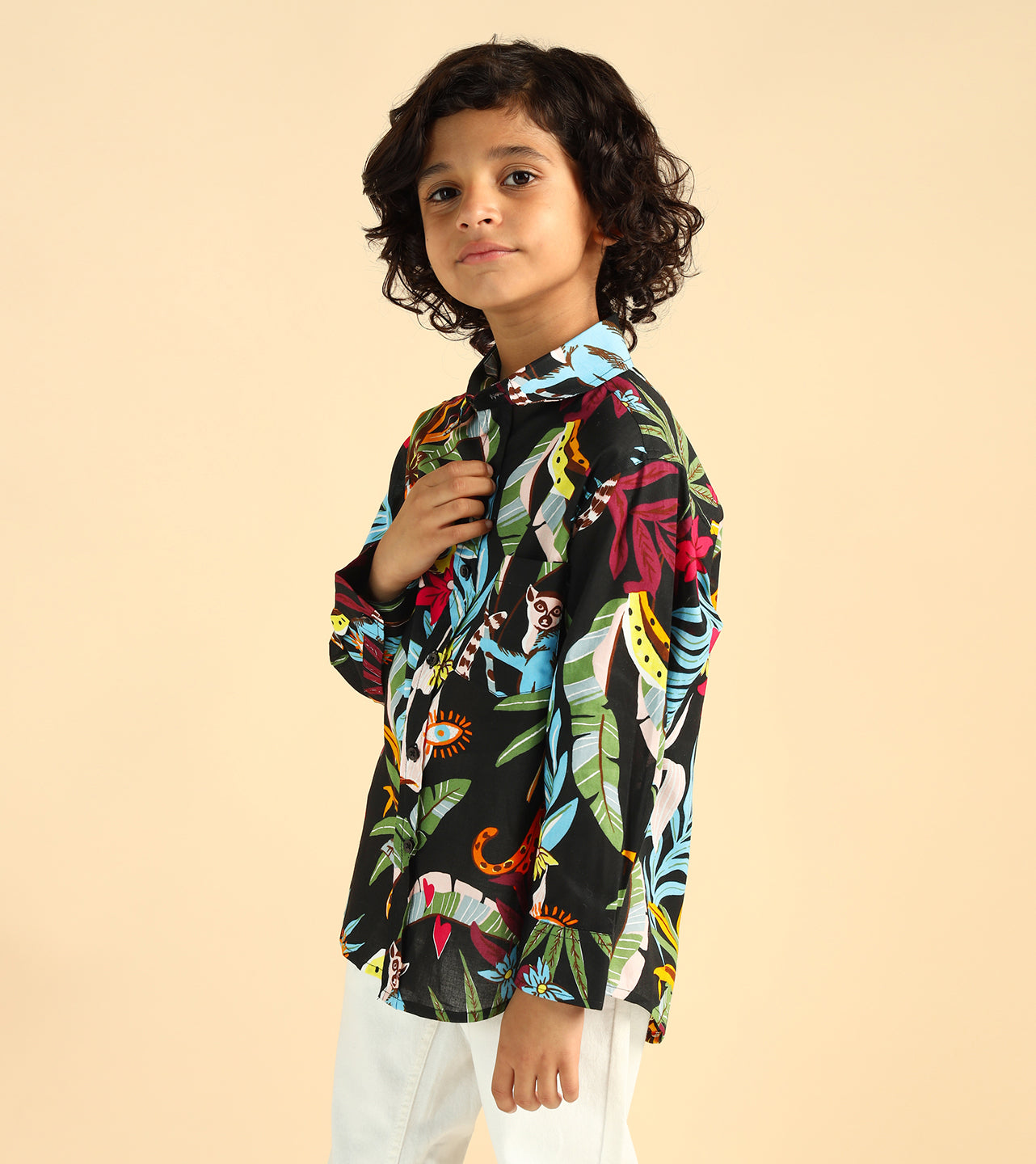 Nature Inspired Printed Casual Shirt For Boys