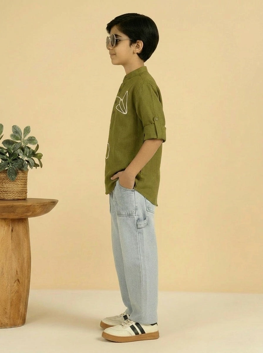 EMBROIDERED SHORT KURTA FOR BOYS