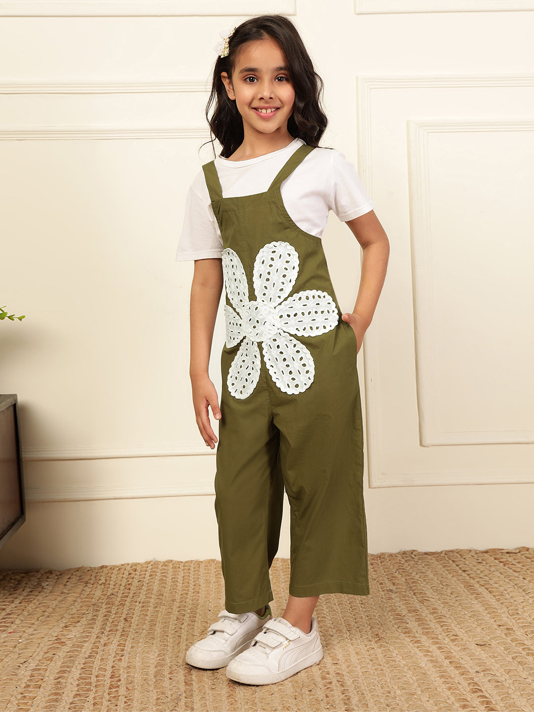 Schiffli Patch Jumpsuit (T-shirt not included)