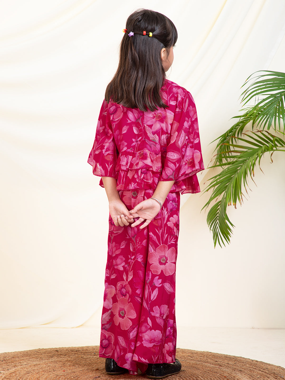 Floral Print Top With Straight Pants