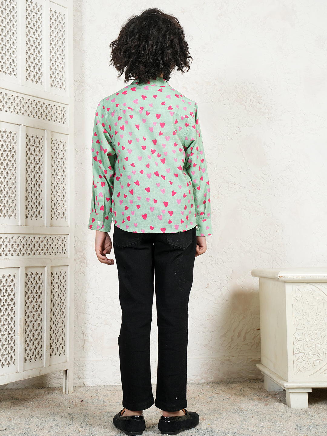 Heart Print Kurta For Boys