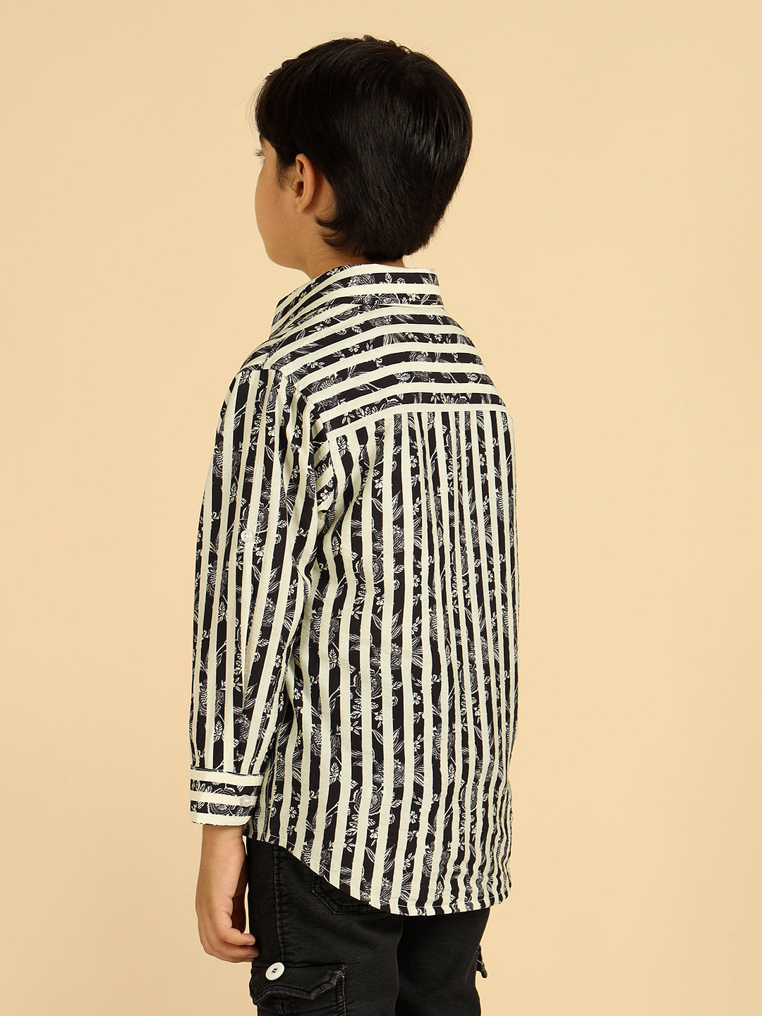 Black Striped Boys Shirt