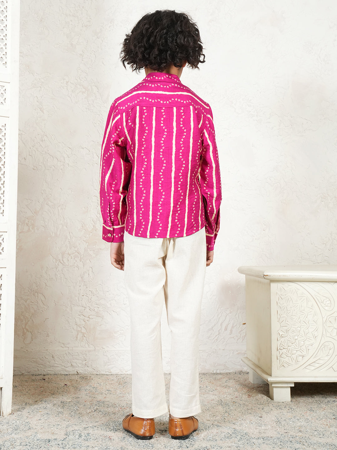 Bandhani Print Shirt For Boys