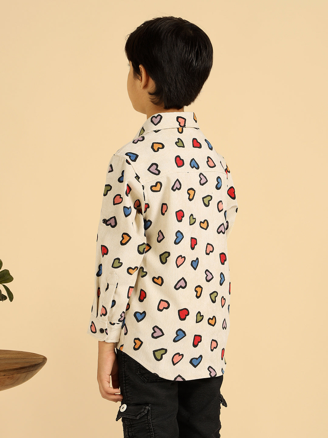 Multi Color Heart Printed Boys Shirt