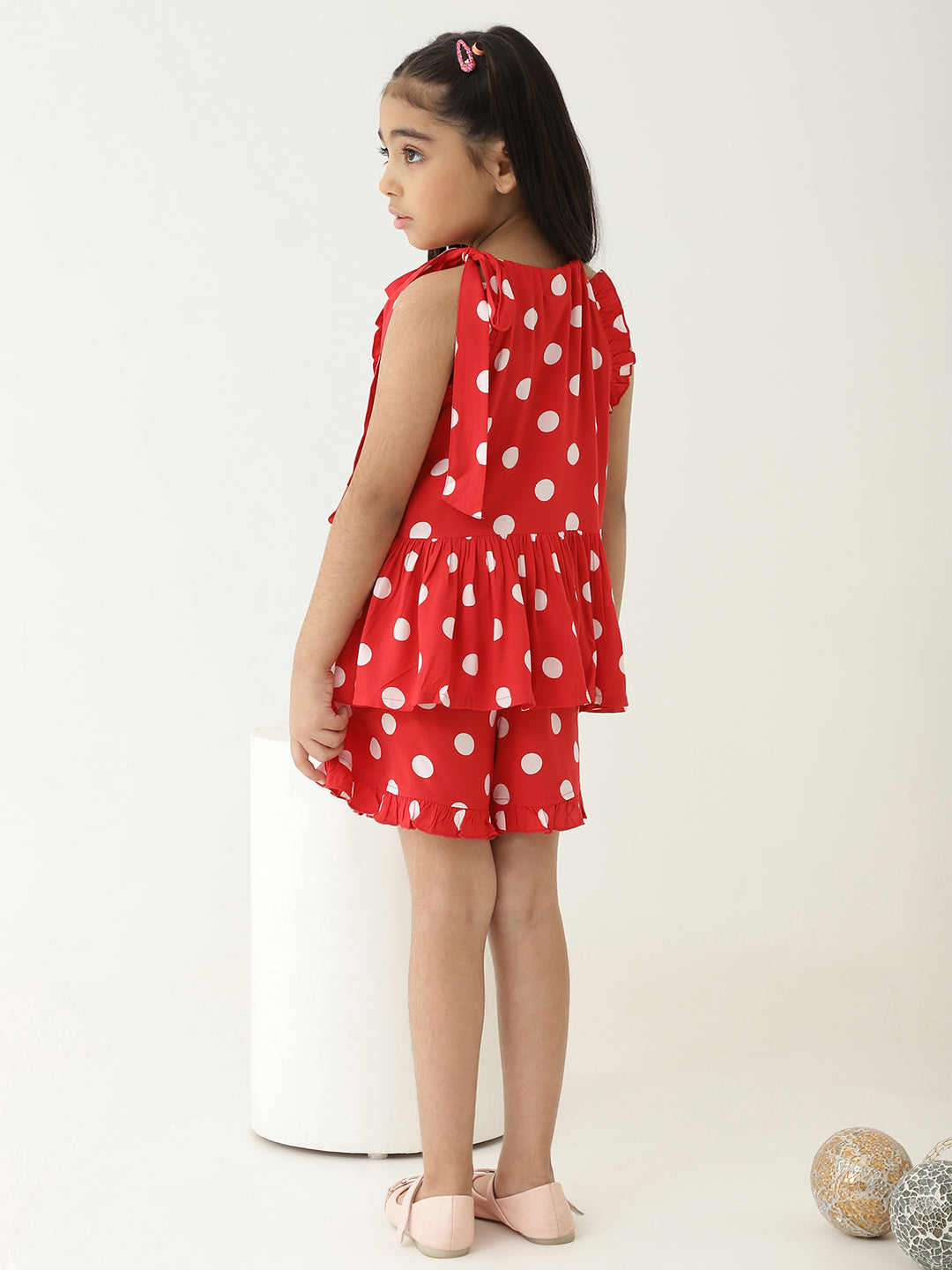 Pure Rayon Halter Neck Peplum Top With Shorts