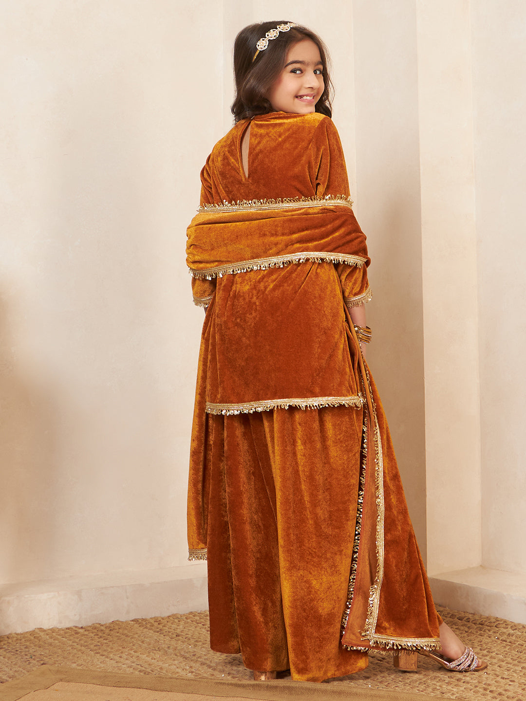 Velvet Mustard 3 Pieces Co-Ord Set