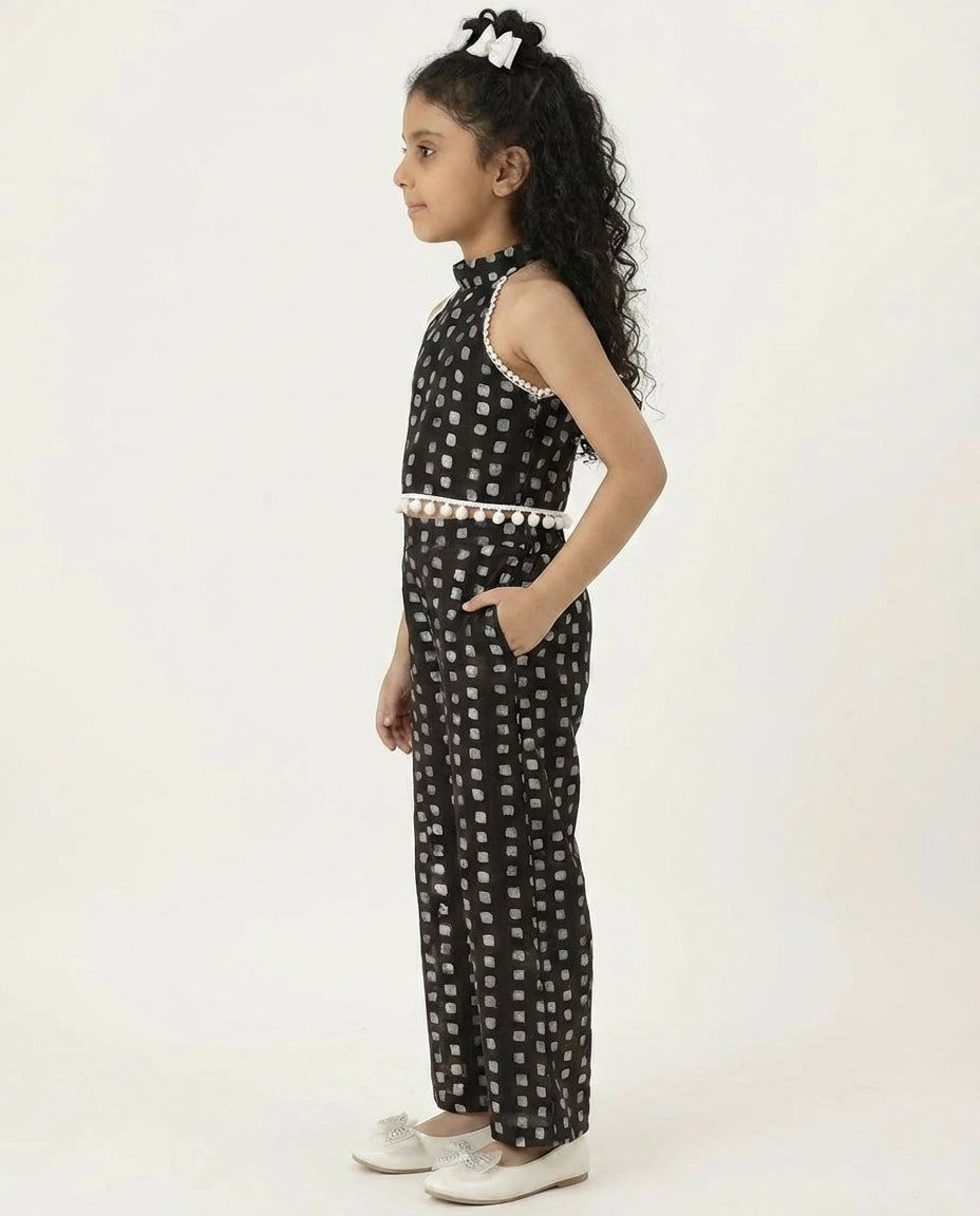 Polka Dots Halter Neck Top With Pants