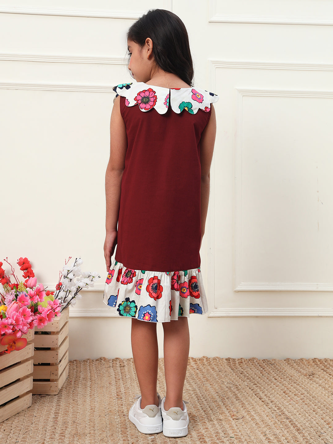 Scalloped Collar A-Line Dress