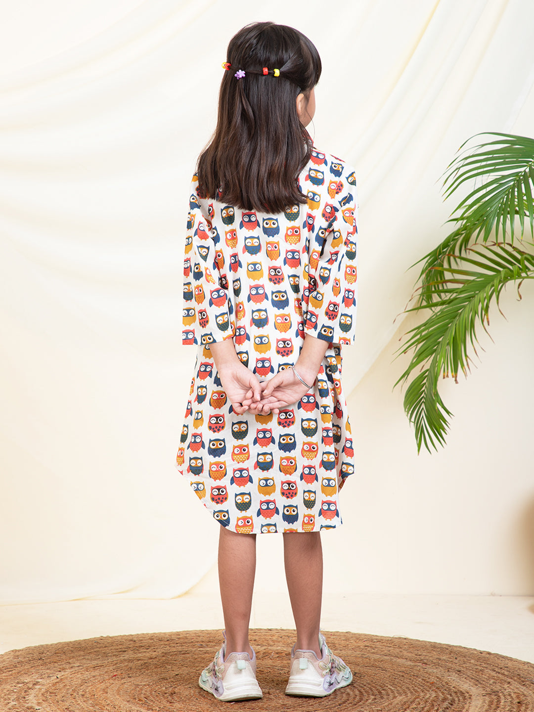 Owl Printed Shirt Dress