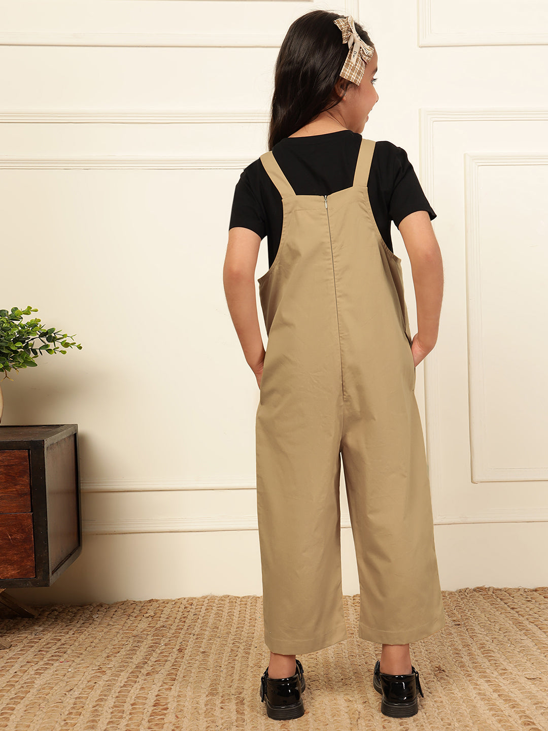 Flower Patch Beige Jumpsuit (T-shirt not included)