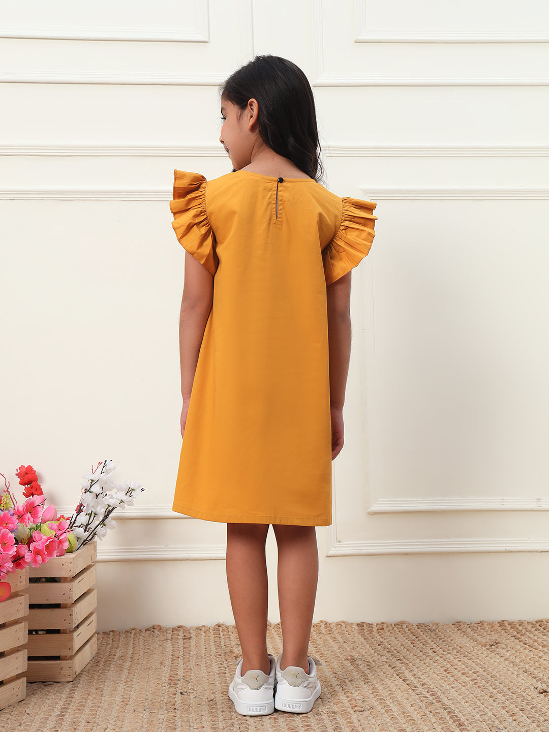 Mustard Floral Patch Dress