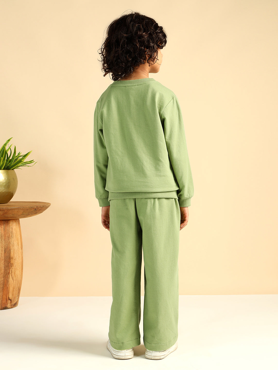 Pure Cotton Green Embroidered Boys Co-Ord Set