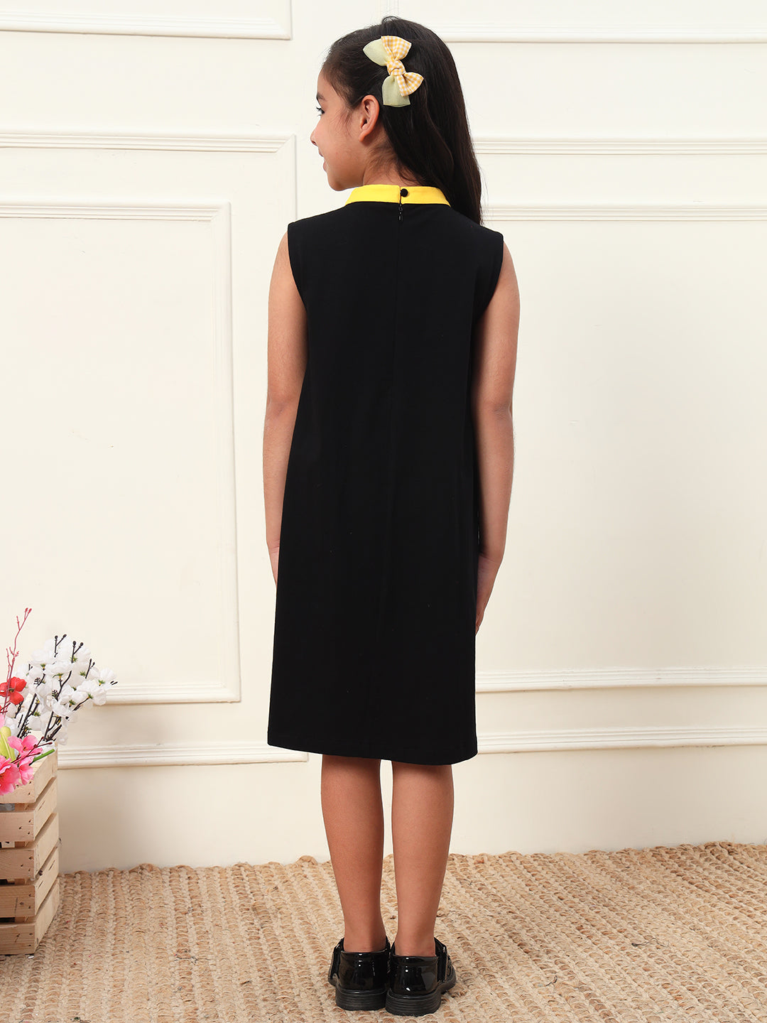 Big Yellow Stripe Knee Length Dress