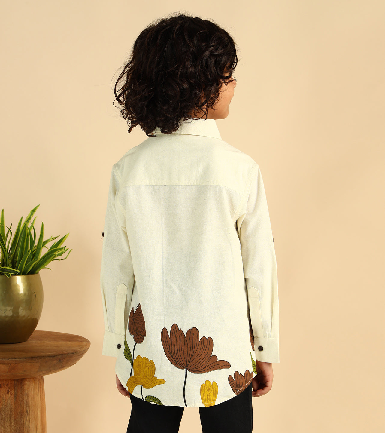 Placement Print Pure Cotton Casual Shirt For Boys