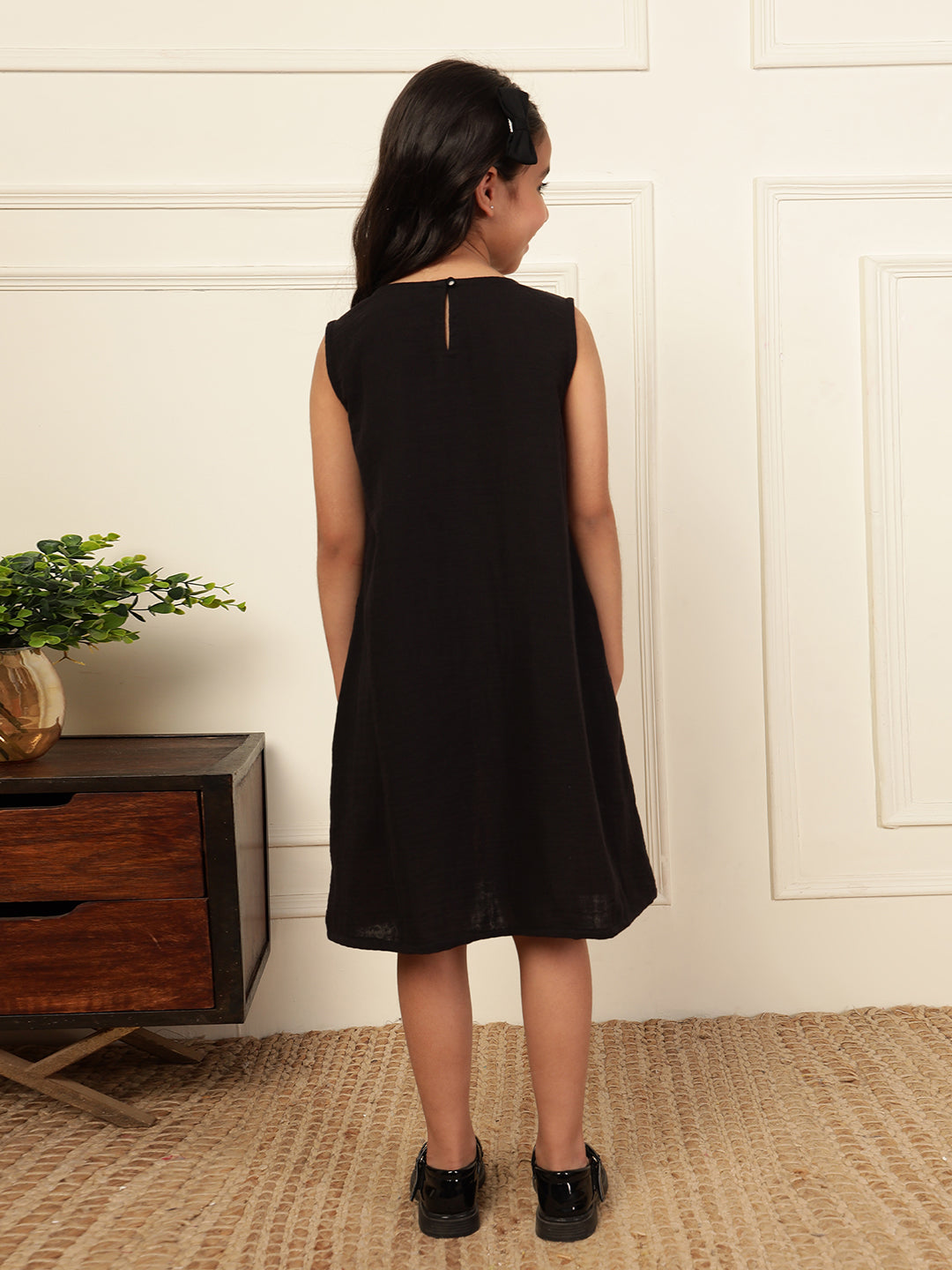 Cotton Gauze A-Line Dress For Girls