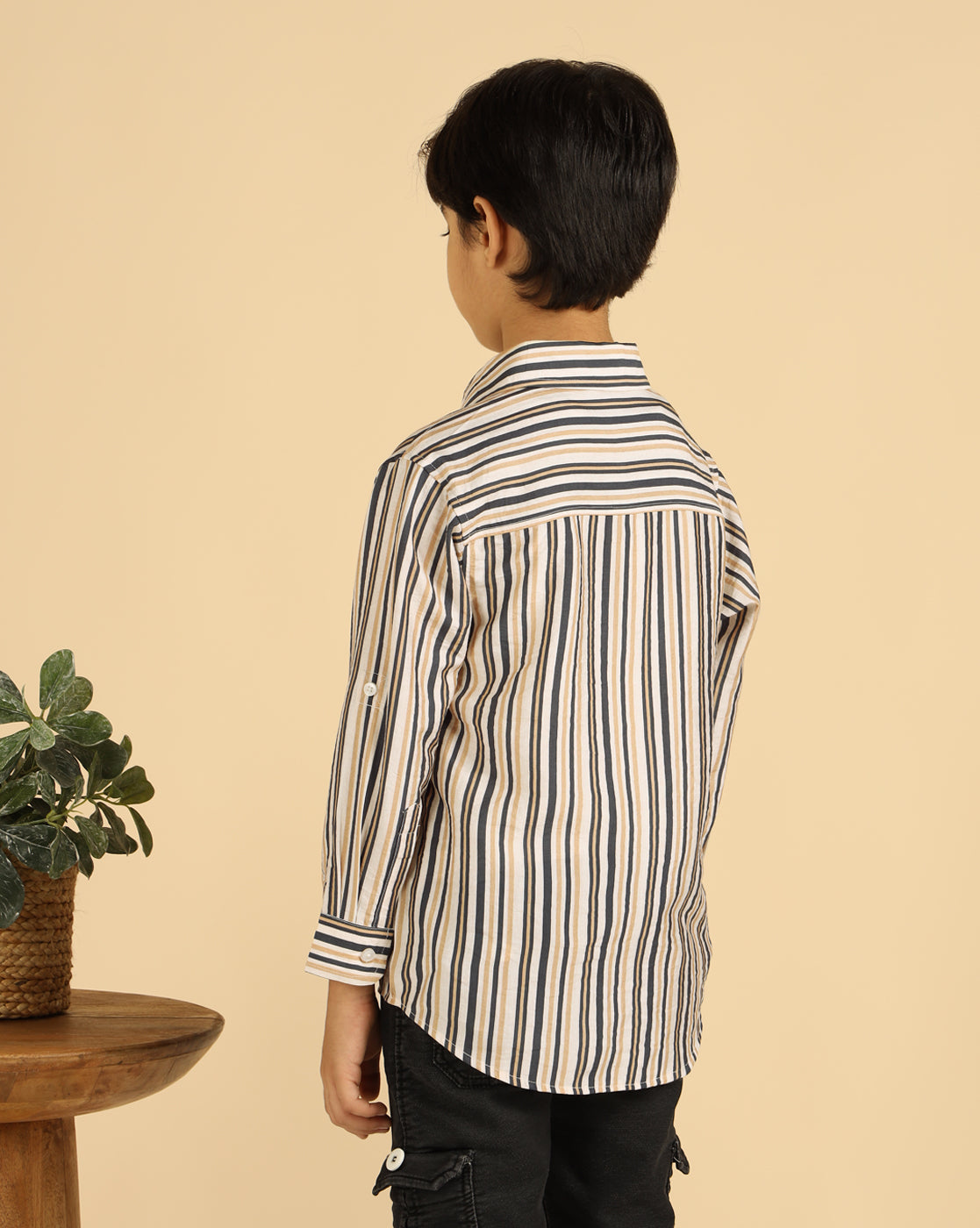 Multi Color Stripes Full Sleeves Boys Shirt