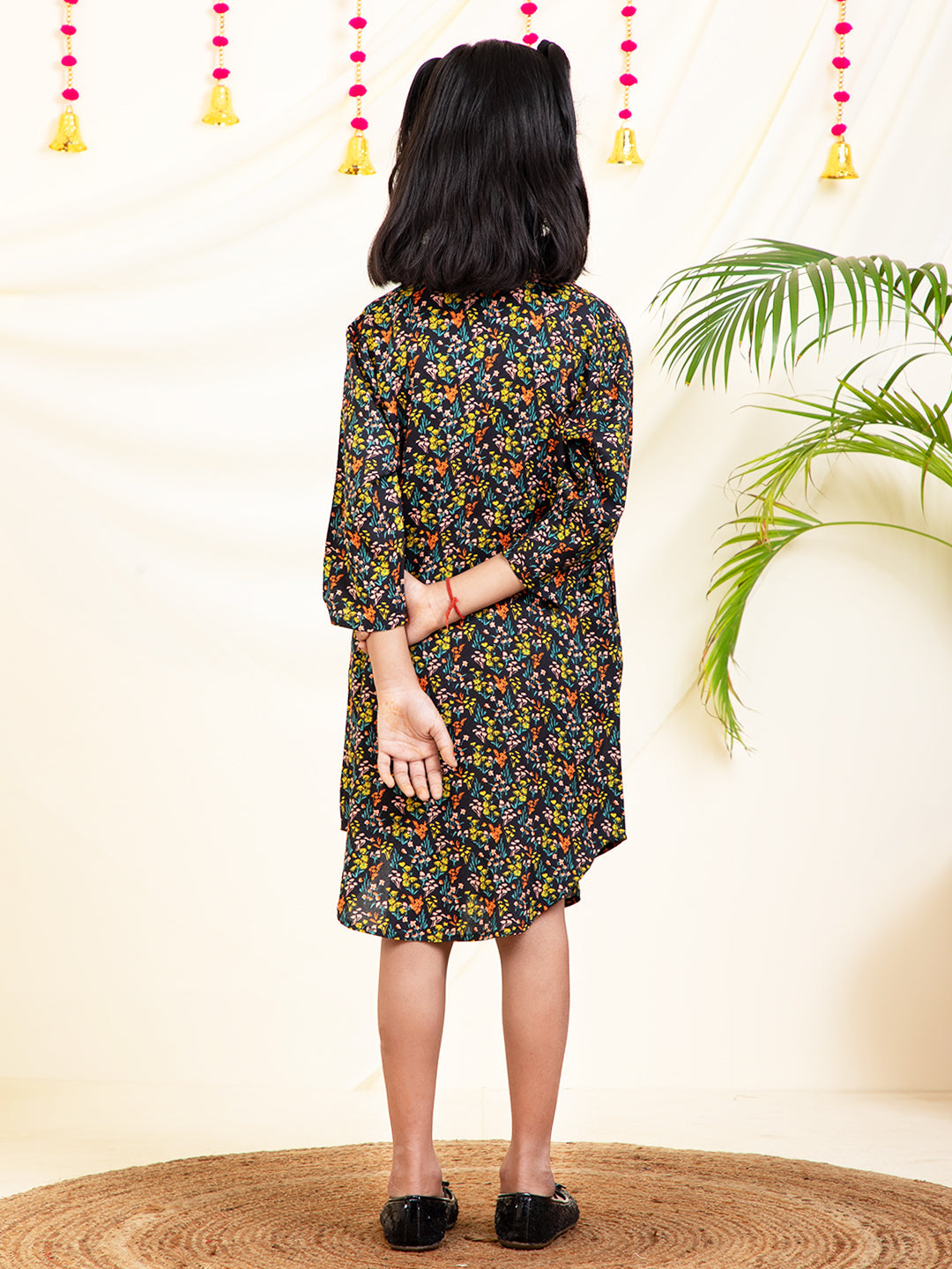 Floral Printed Girls Shirt Dress