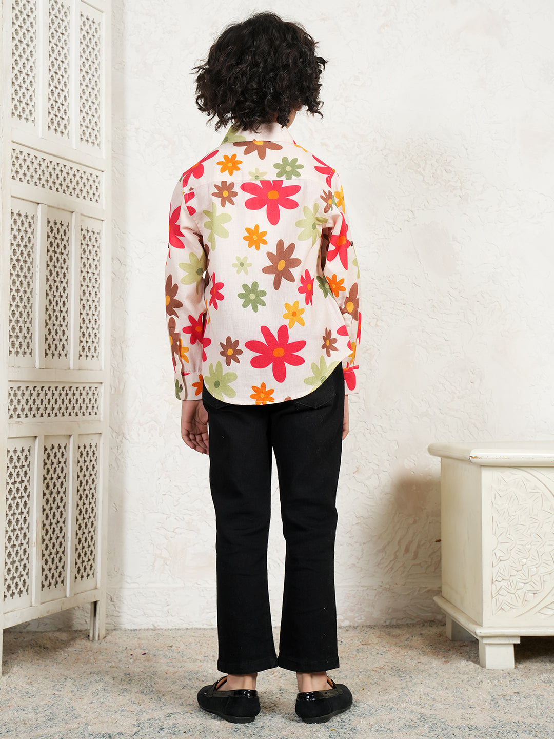 Multi Color Floral Boys Shirt