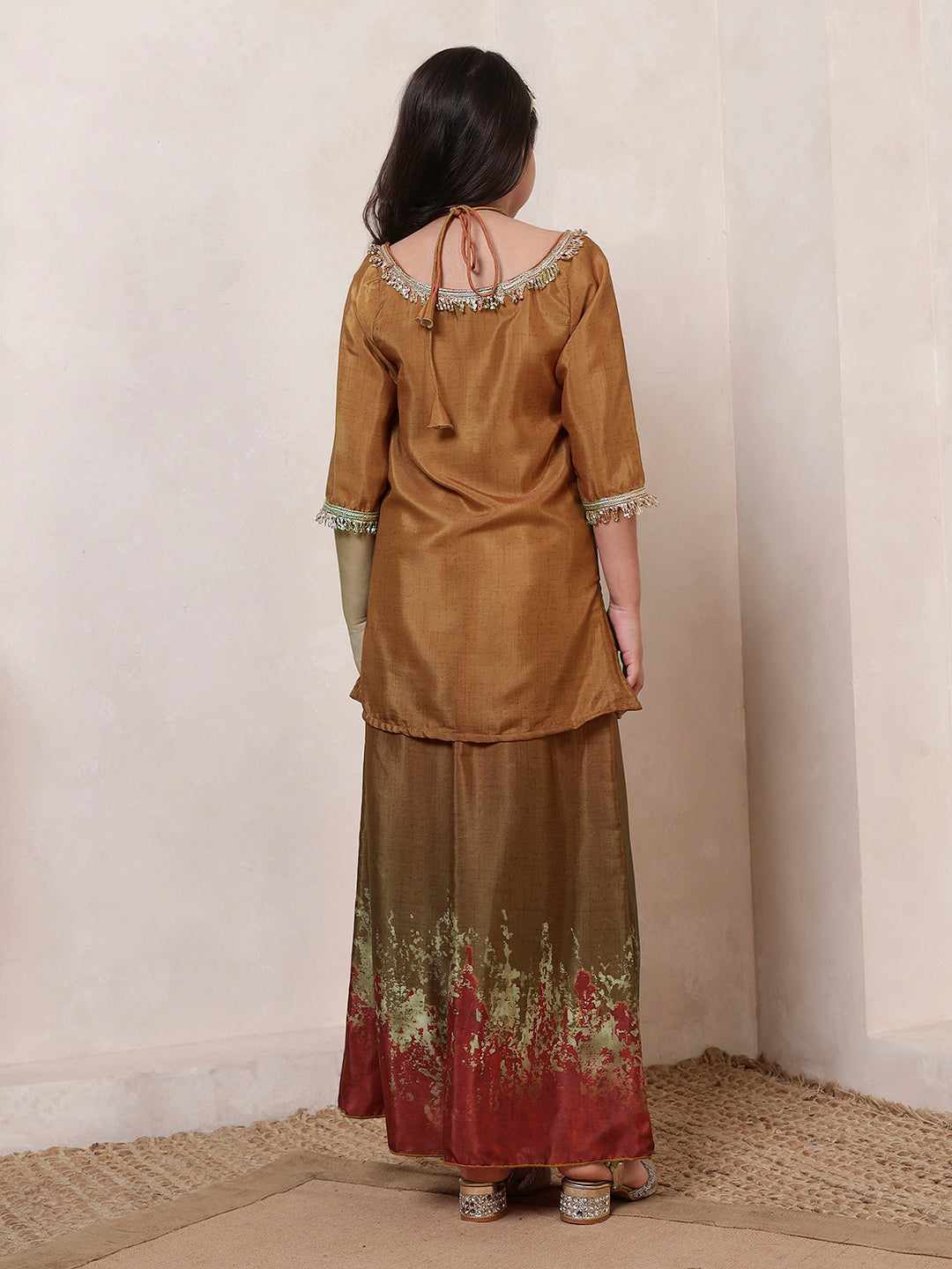 Mustard Kurta With Palazzo Set