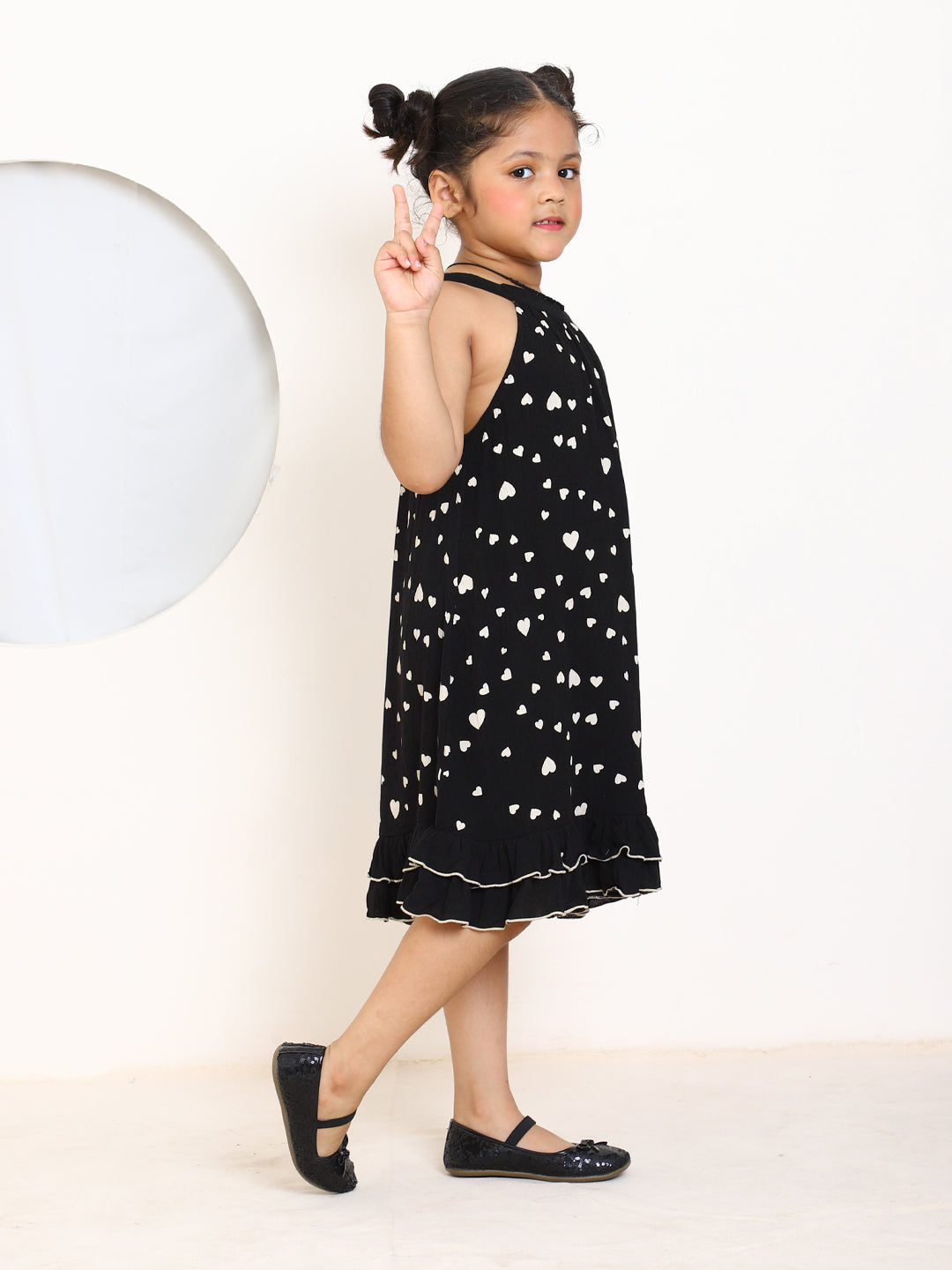 Heart Printed Rayon Dress