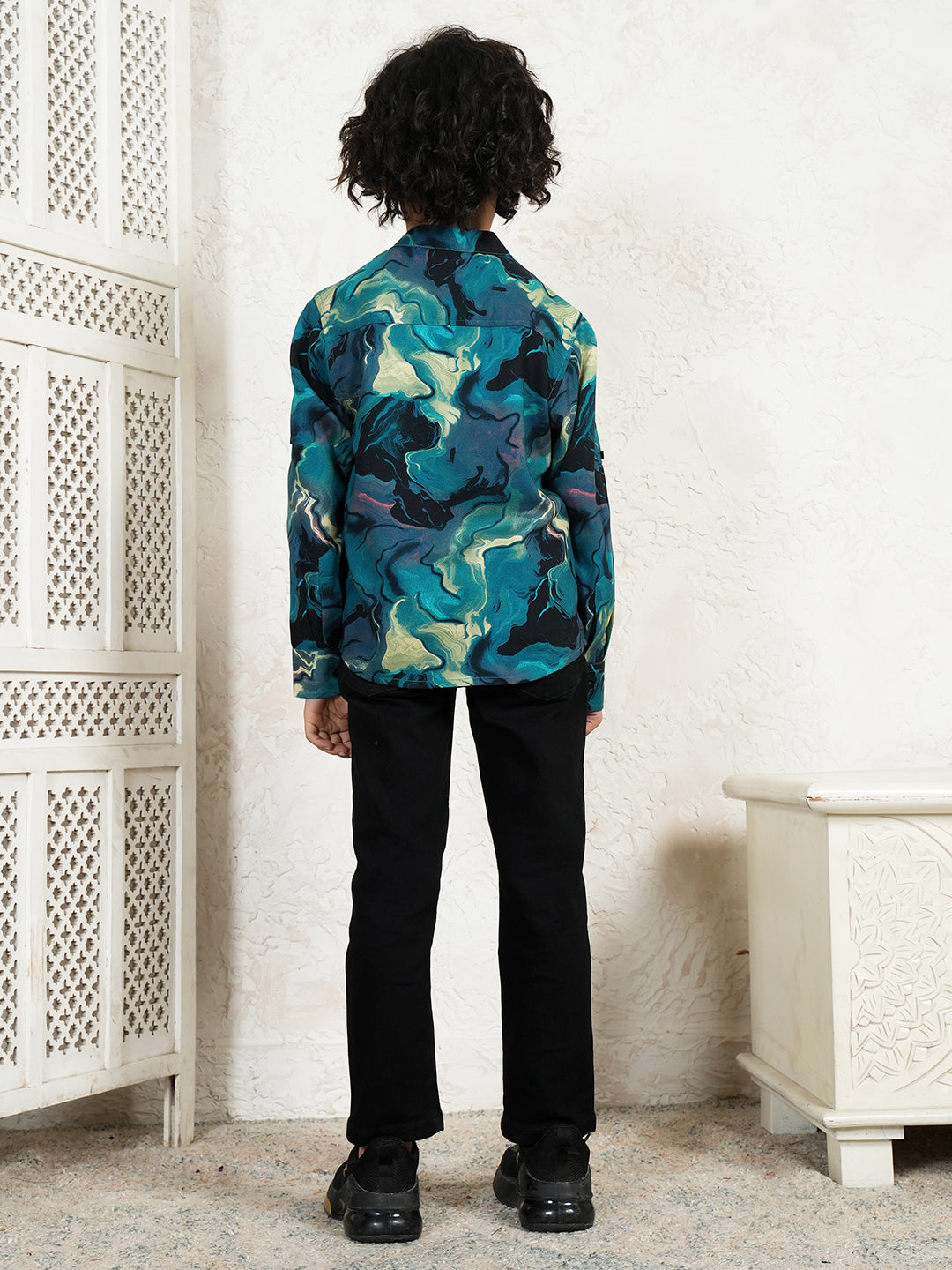 Abstract Print Kurta For Boys