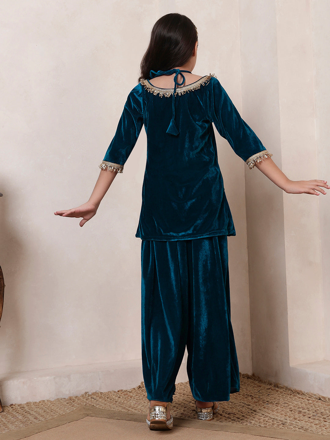 Velvet Kurta With Palazzo Set