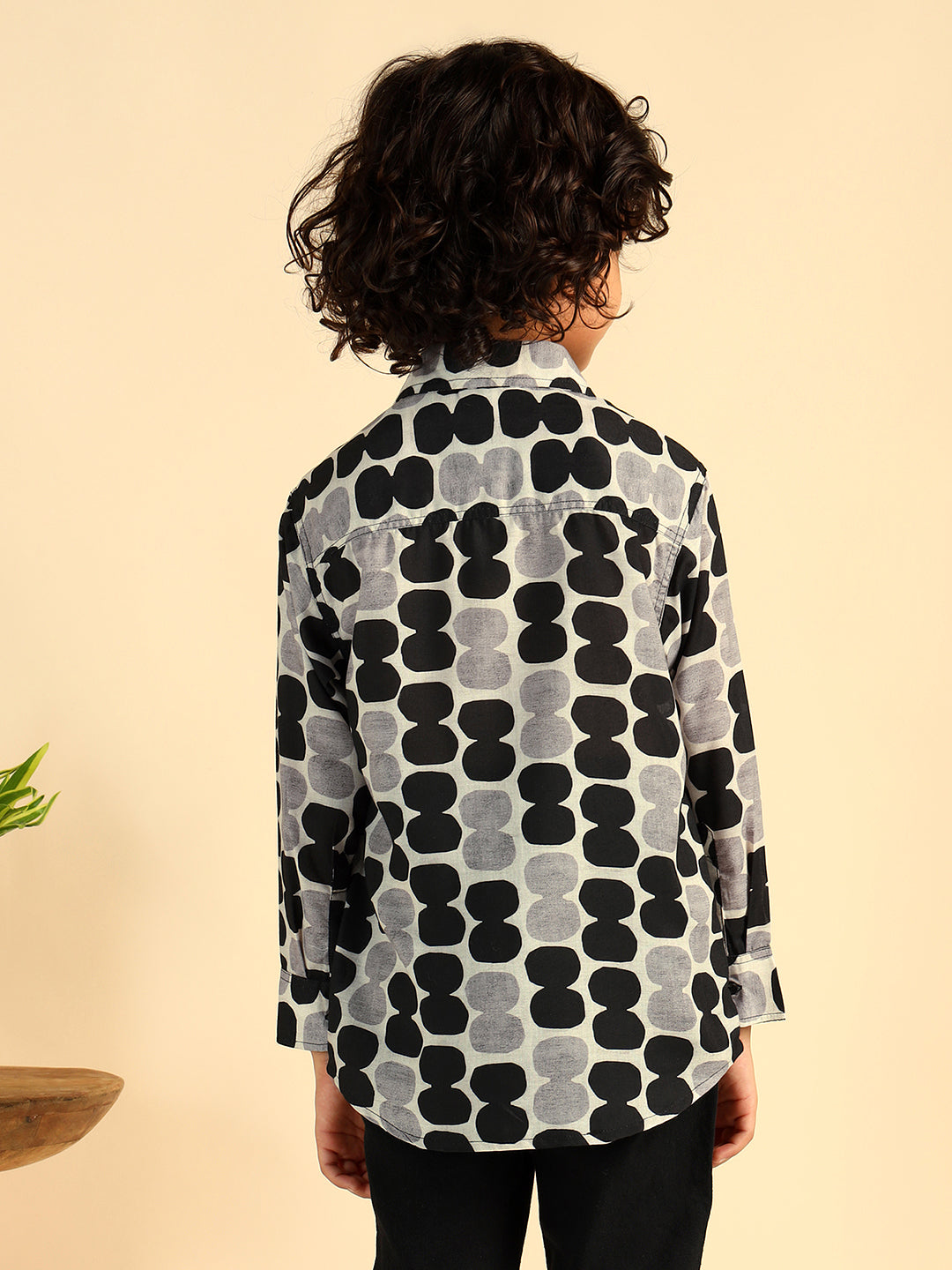 Polka Print Pure Cotton Shirt For Boys