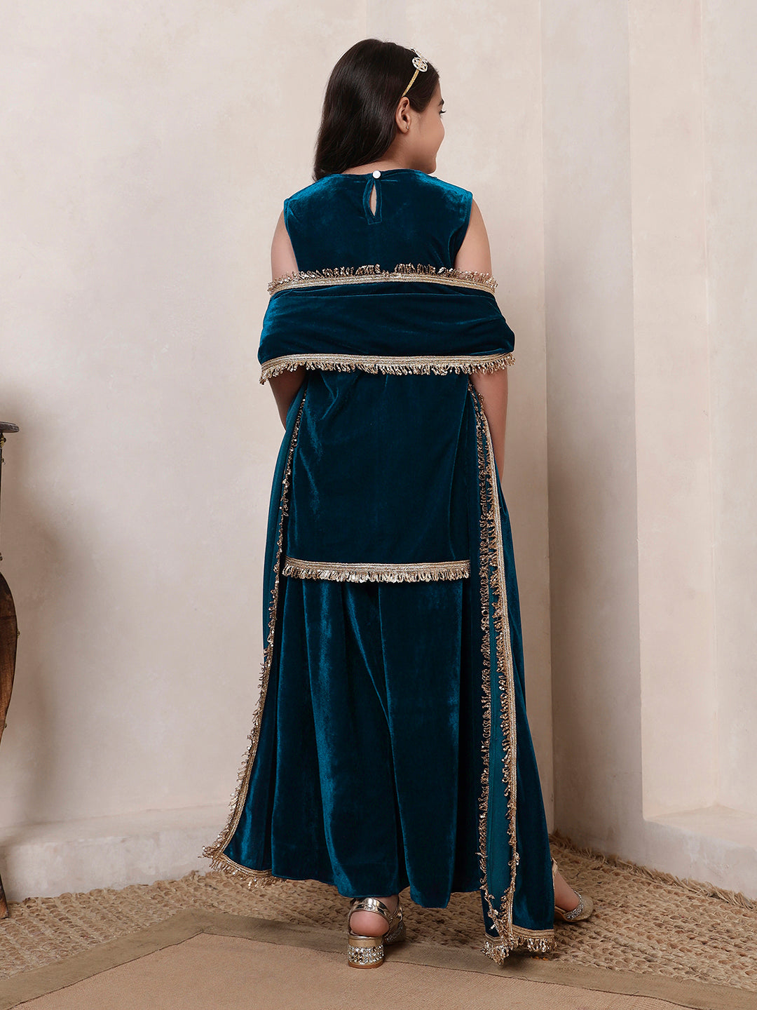 Velvet Teal Blue 3 Piece Co-ord Set