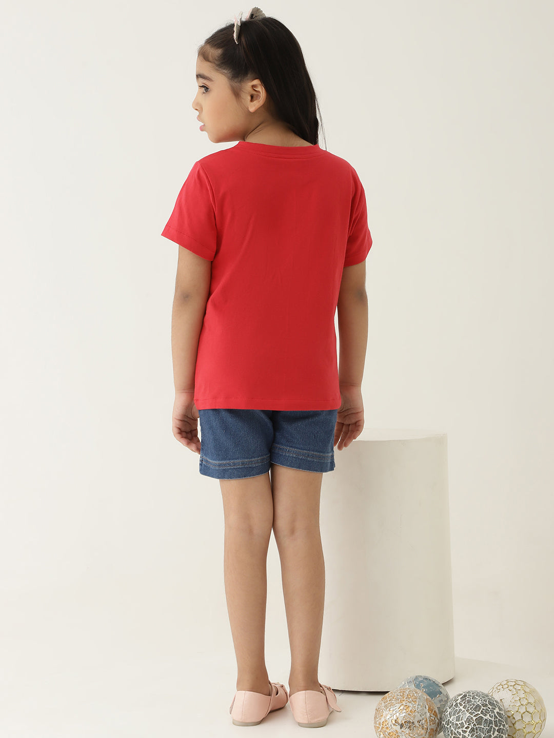 Pure Cotton Knit Heart Patch T-Shirt