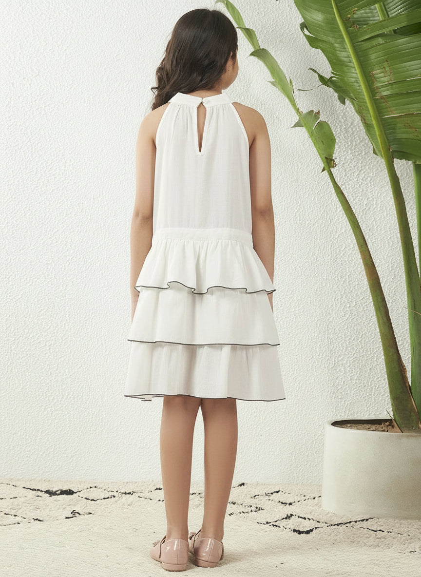 Butterfly Charm Slate Blue Tiered Dress
