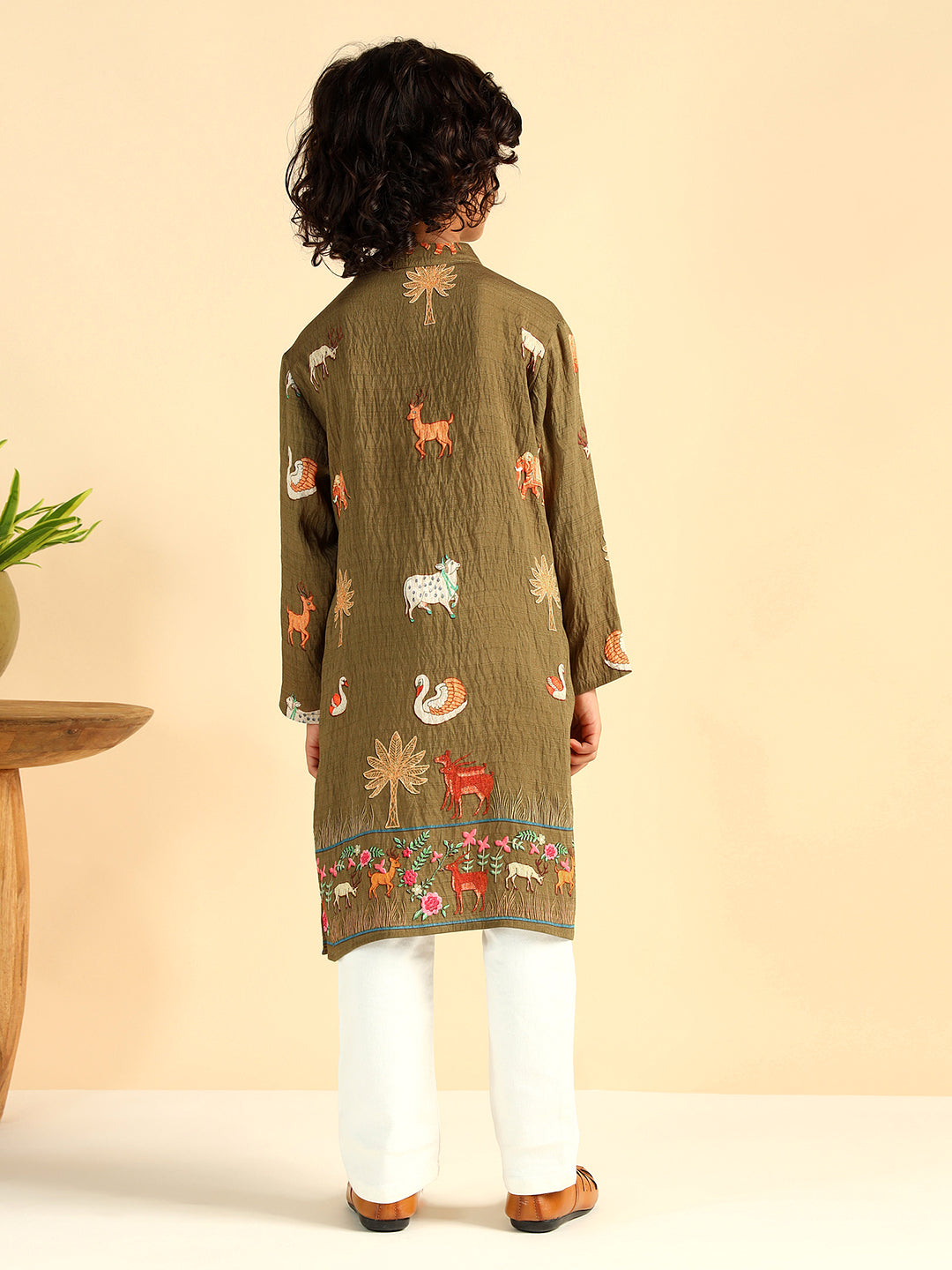 Animal Print Kurta For Boys