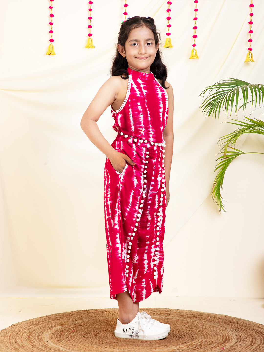 Tie Dye Halter Neck Top With Pants