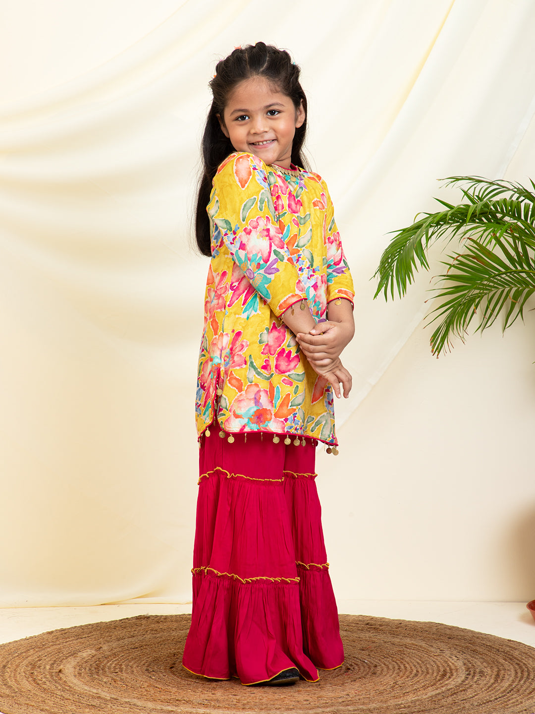 Floral Printed Kurta & Sharara Set