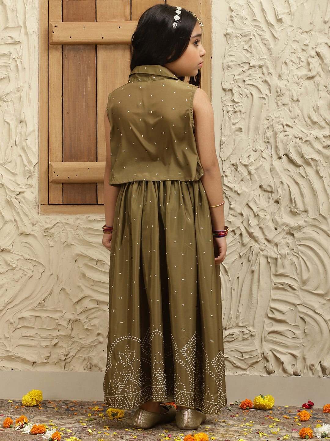 Printed Blazer With Lehenga Set