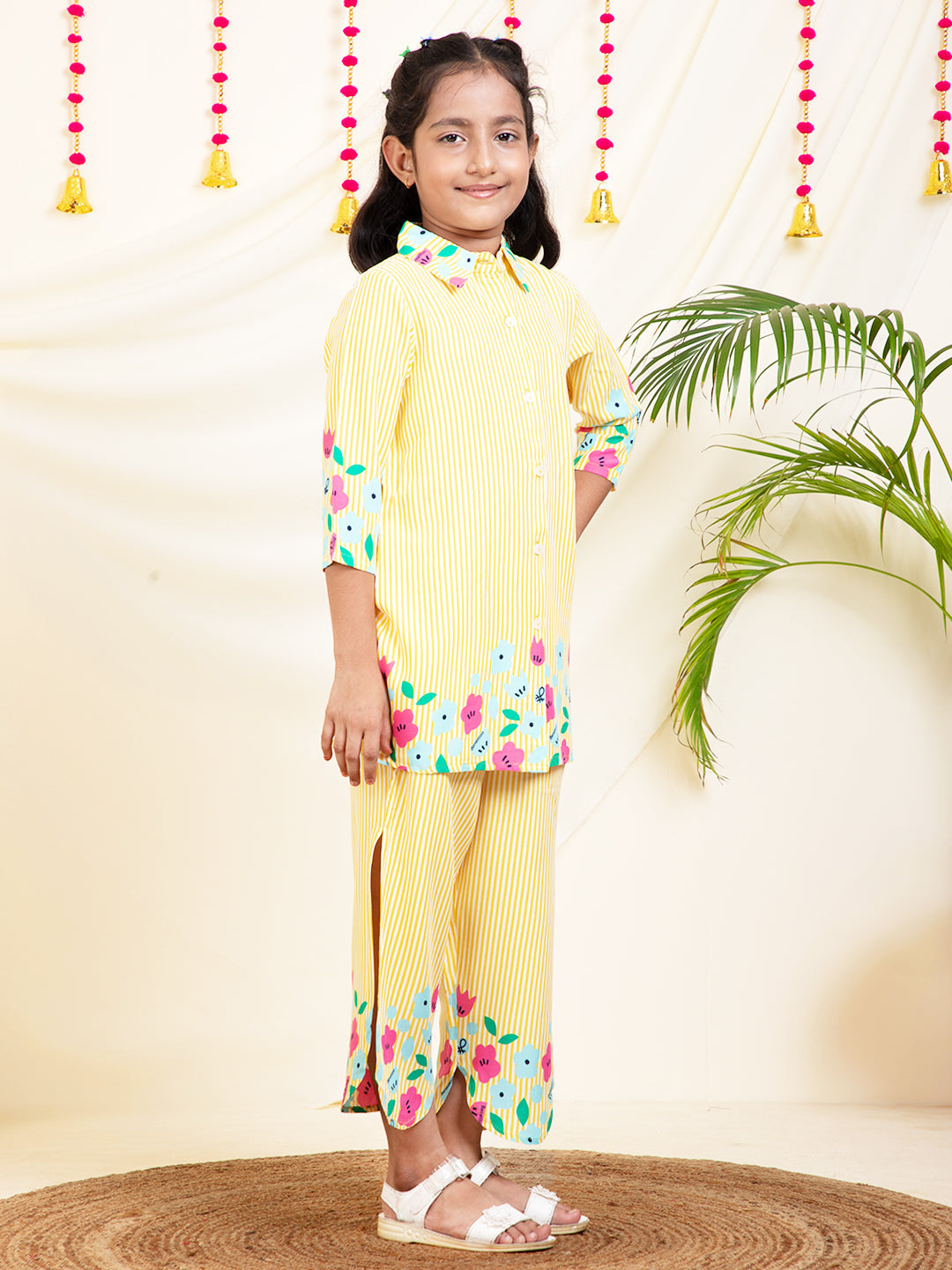 Solid Shirt With Slit Pants