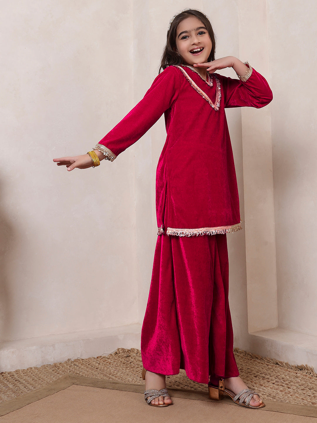 Velvet Magenta 3 Piece Co-ord Set
