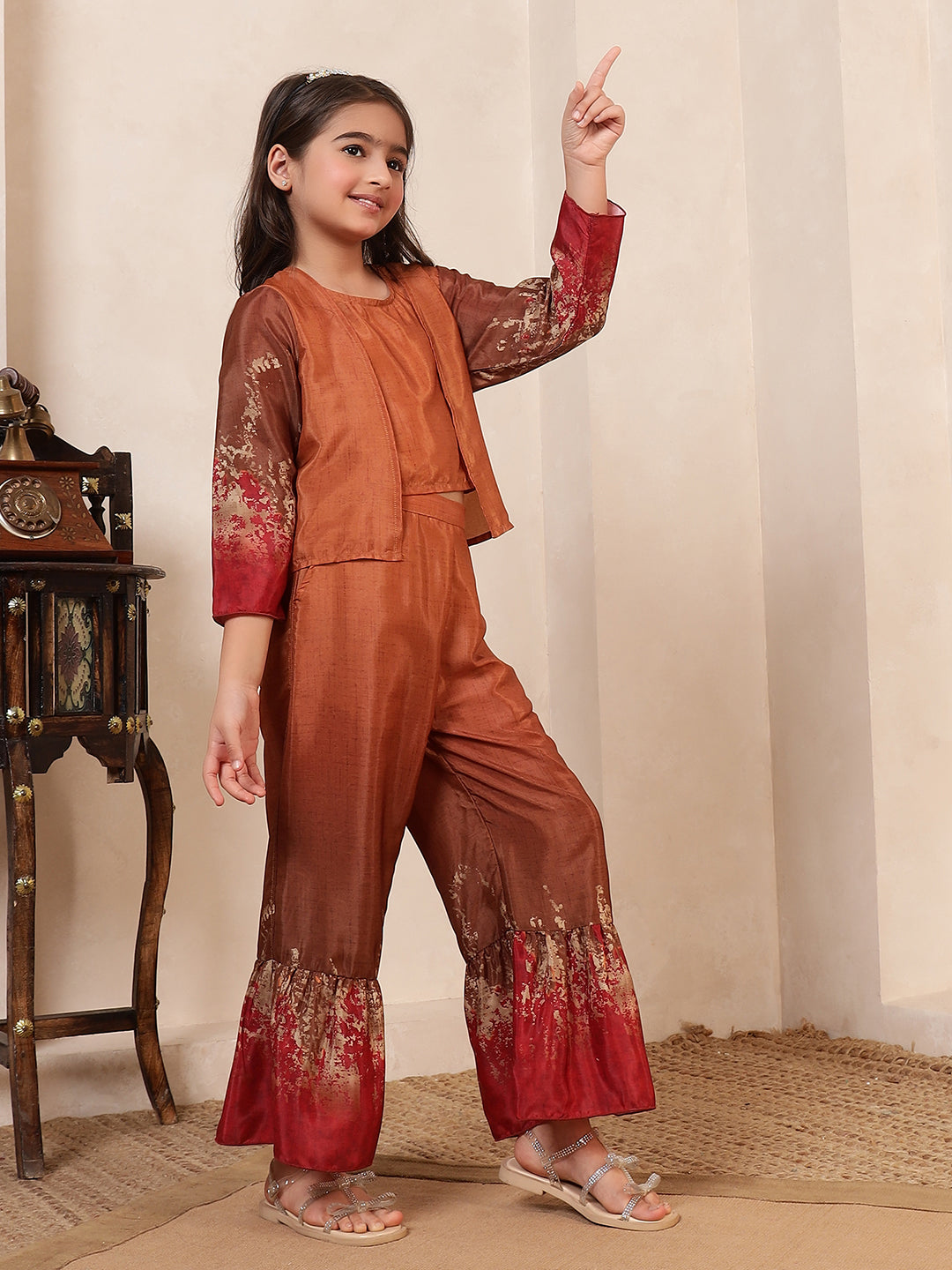 Mustard Tie & Dye 3 Pieces Co-Ord Set