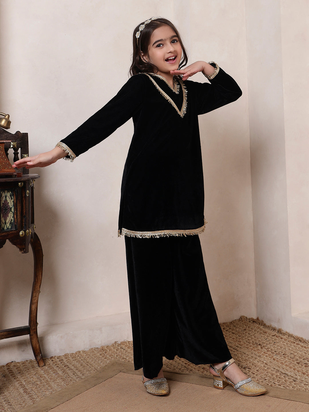 Black Velvet 3 Piece Co-ord Set