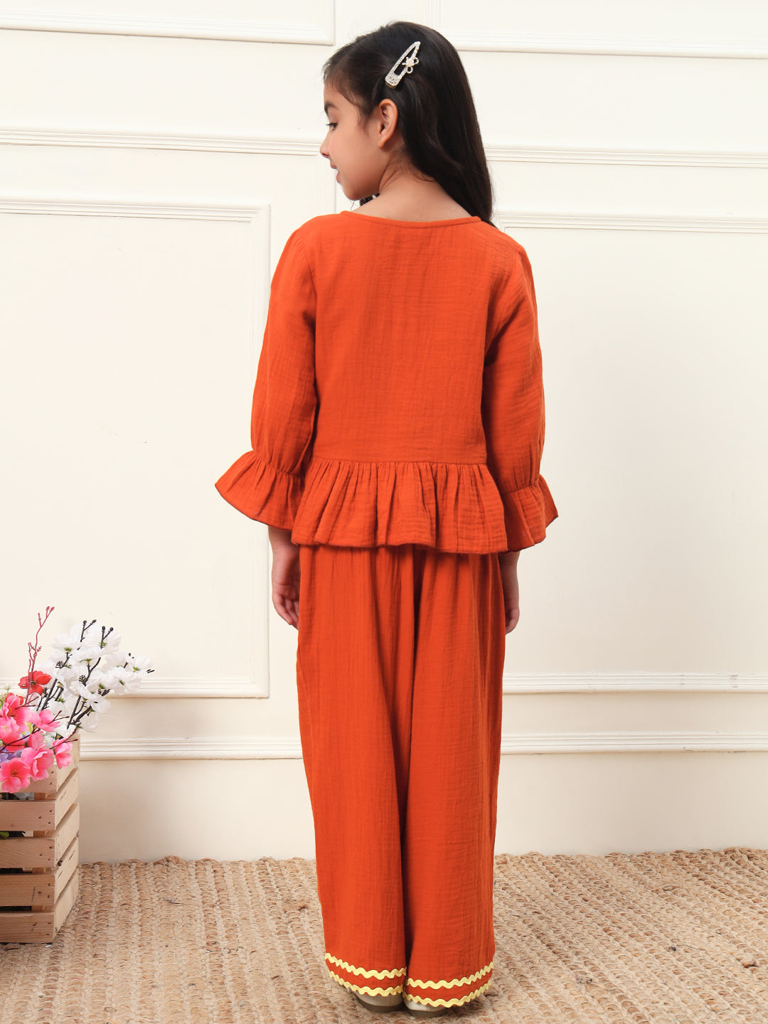 Peplum Shirt With Pants Girls Co-ord Set