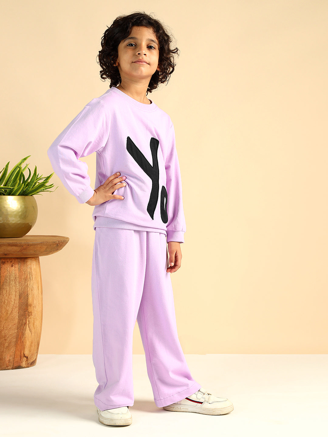 Pure Cotton Lavender Patch Work Boys Co-Ord Set