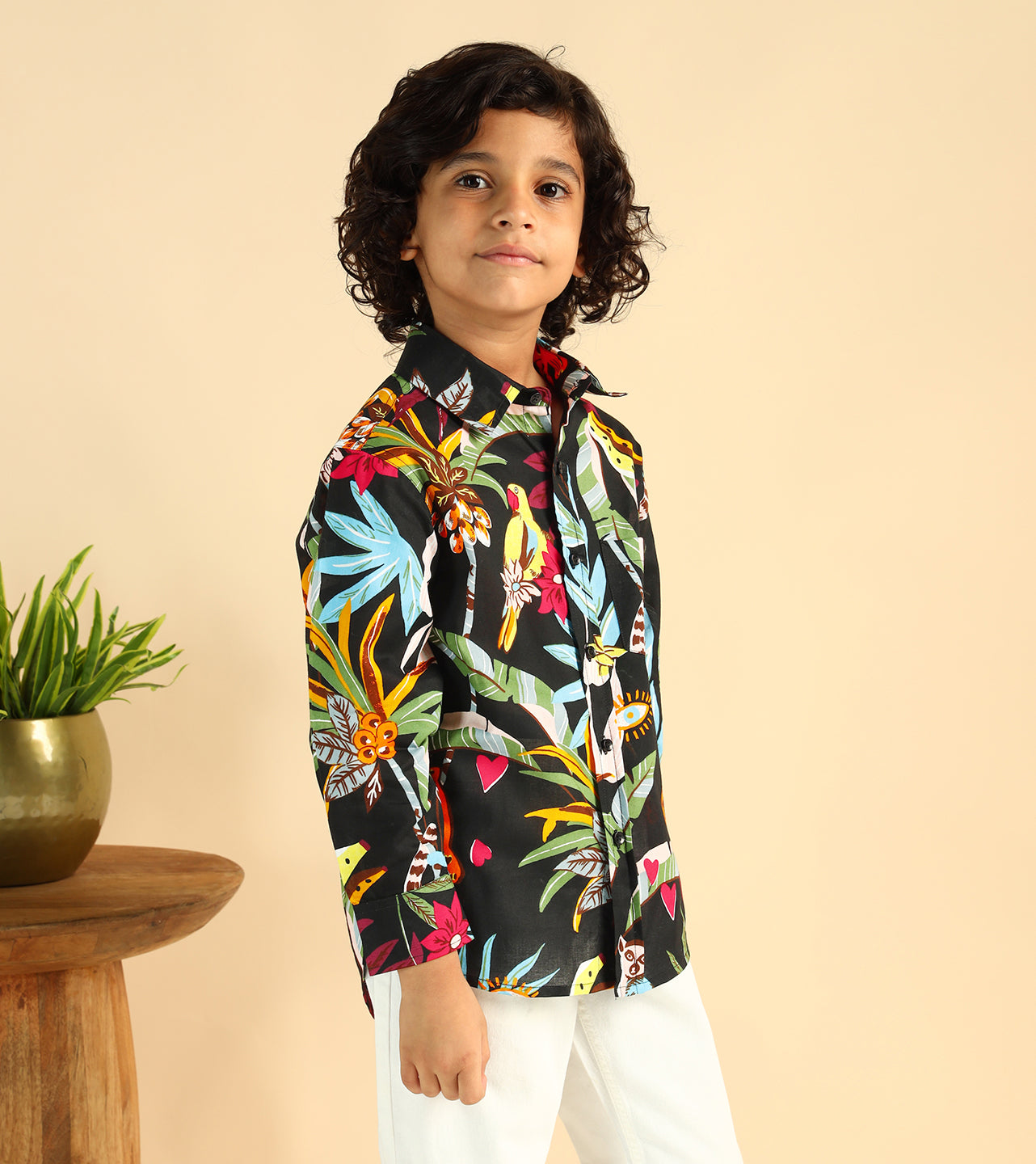 Nature Inspired Printed Casual Shirt For Boys