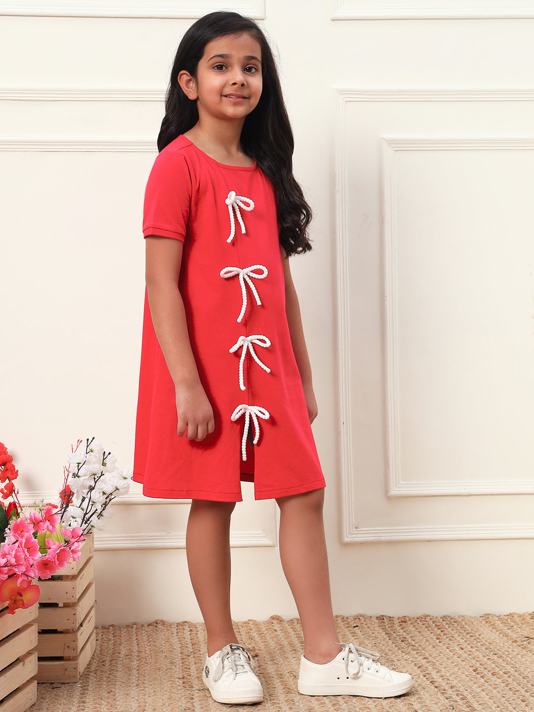 Knot Style Front Slit Dress