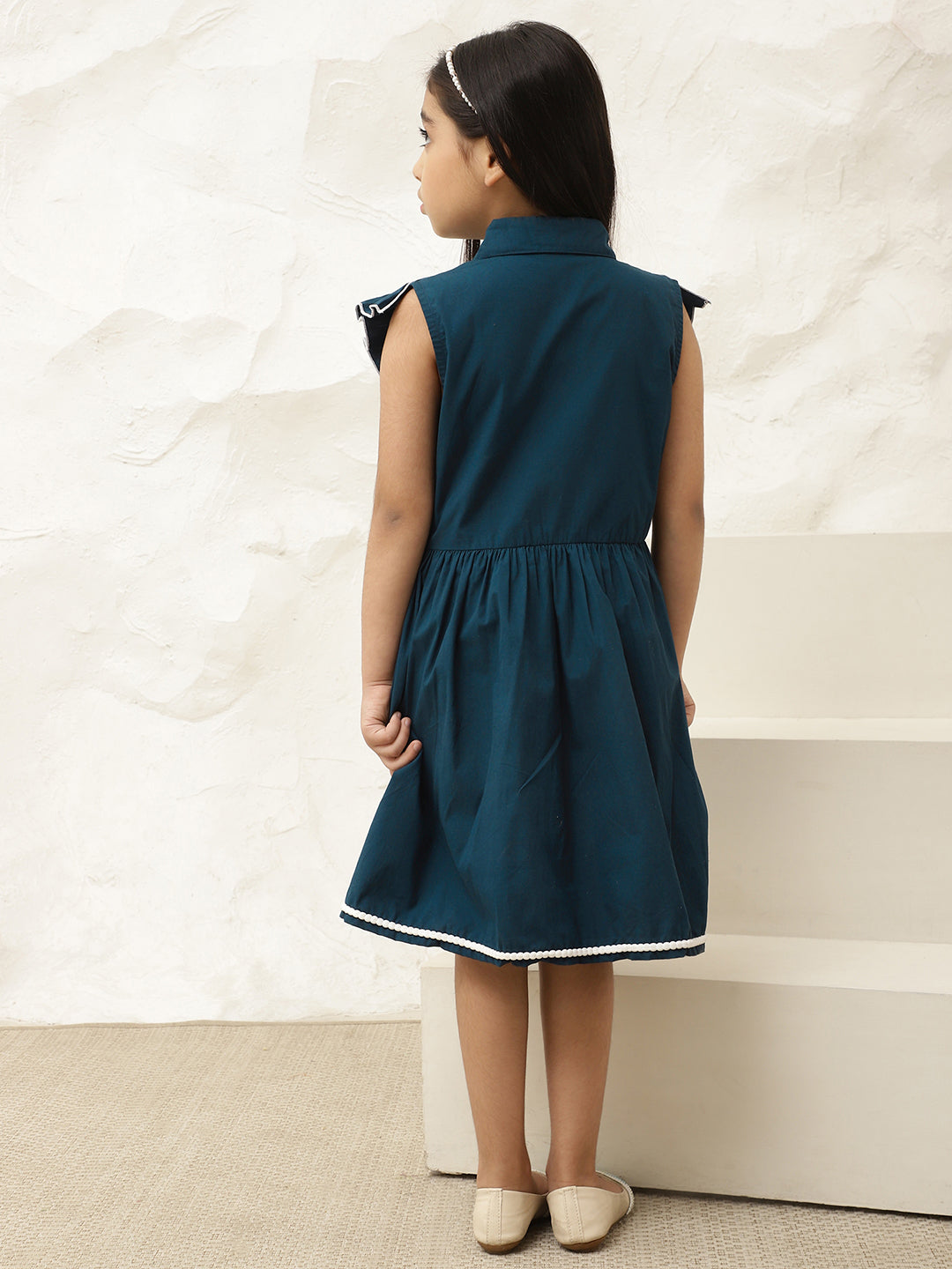 Pure Cotton Frill Yoke Shirt Dress